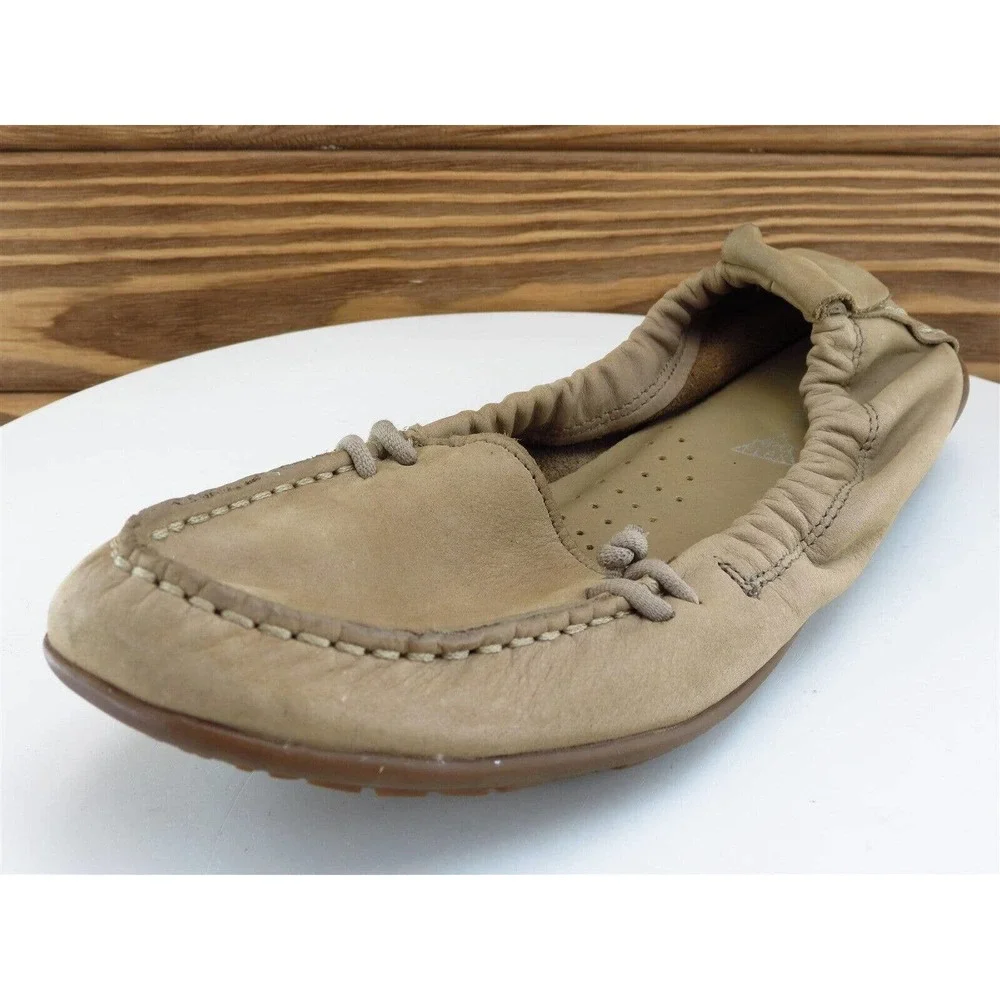Hush Puppies Size 8 Moccasin Shoes Brown Leather Women M